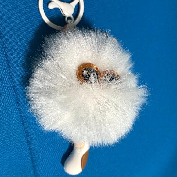 Cute Pom Pom Cat Phone Car Pendant Girl Key Chain Handbag Chain New - Picture 2 of 2